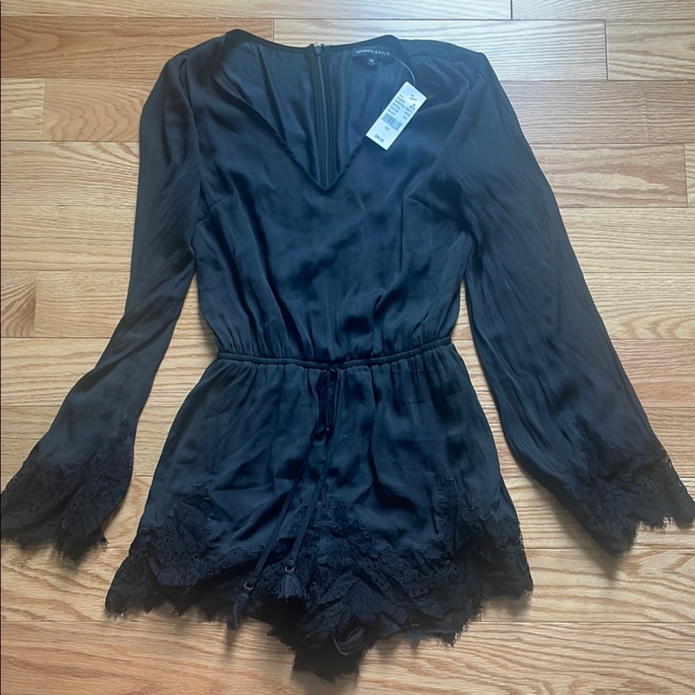 NWT Kendall & Kylie Pacsun black lace romper. Size XS